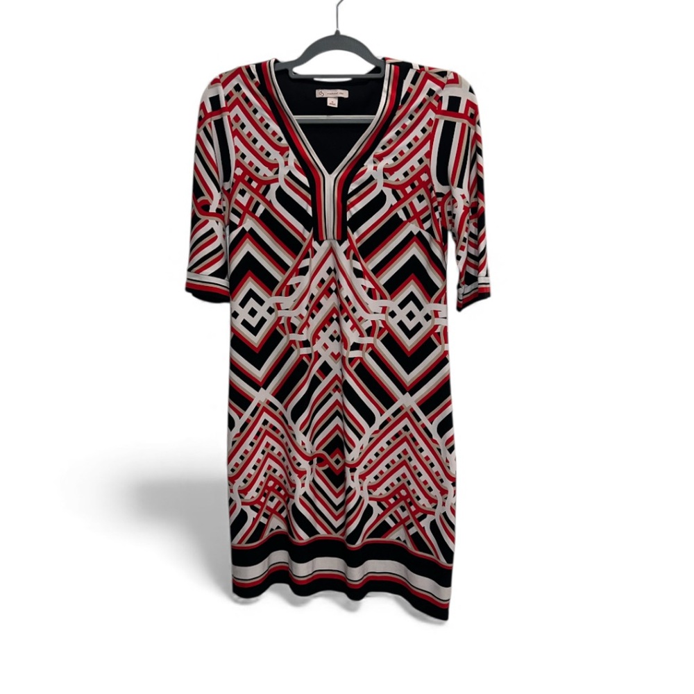 db Established 1962 Women’s Geometric V-Neck Shift Dress Size 6